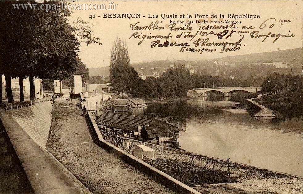 42 - BESANÇON - Les Quais et le Pont de la République